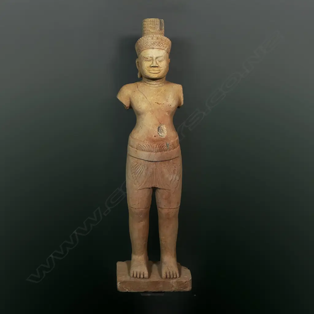 A Khmer sandstone figure of a Hindu deity, Image 1++